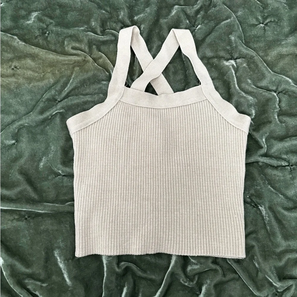 Reformation cropped ribbed tan tank size small - Picture 1 of 3